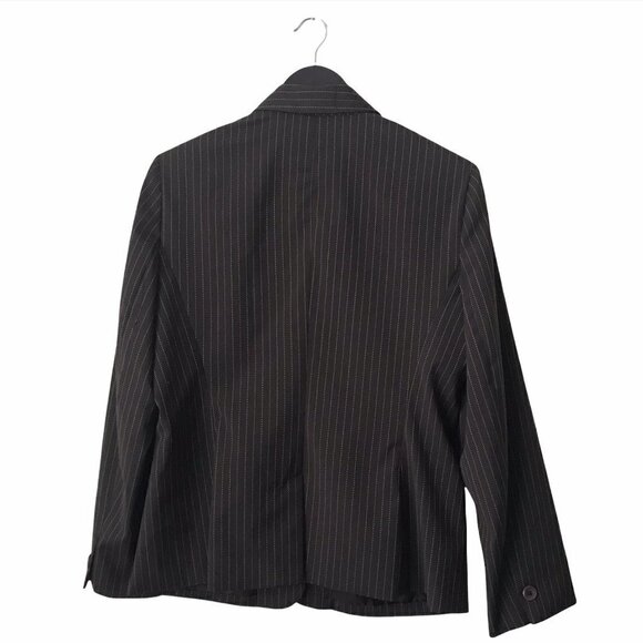 Norton McNaughton Stretch Brown Striped Three Buttons Blazer Jacket - Picture 2 of 16